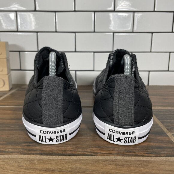 Converse Chuck Taylor All Star OX Womens Size 11.5 Shoes Black Quilted Sneaker - Picture 5 of 13